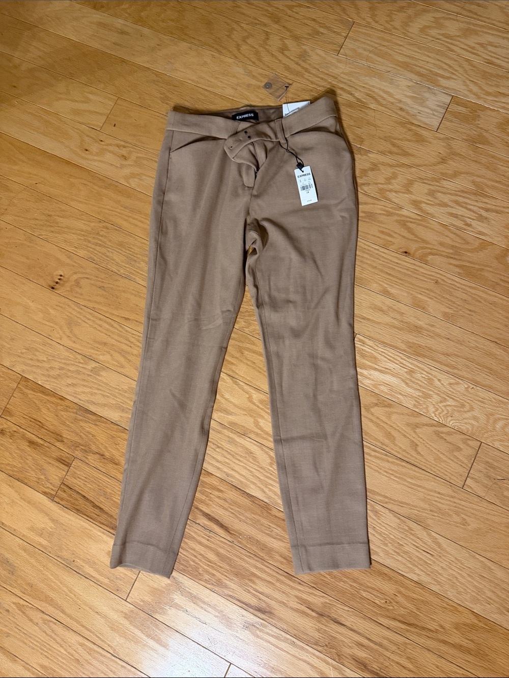 Express Tan Skinny Mid-Rise Stretch + Trousers - Size 2S New